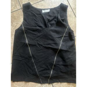 Deja Vu S Scoop Neck Tank Top Blouse Good Trim Accent